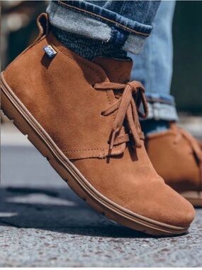LEMS Mens Brown Suede Lace-Up Shoe size 11